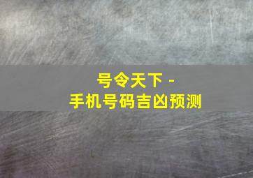 号令天下 - 手机号码吉凶预测